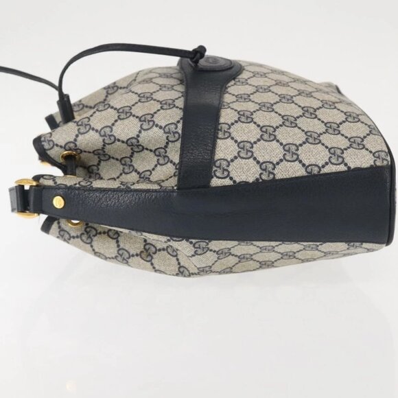 GUCCI GG Supreme Shoulder Bag PVC Navy Gold 001 084 0853 Auth 142551 - Picture 5 of 16